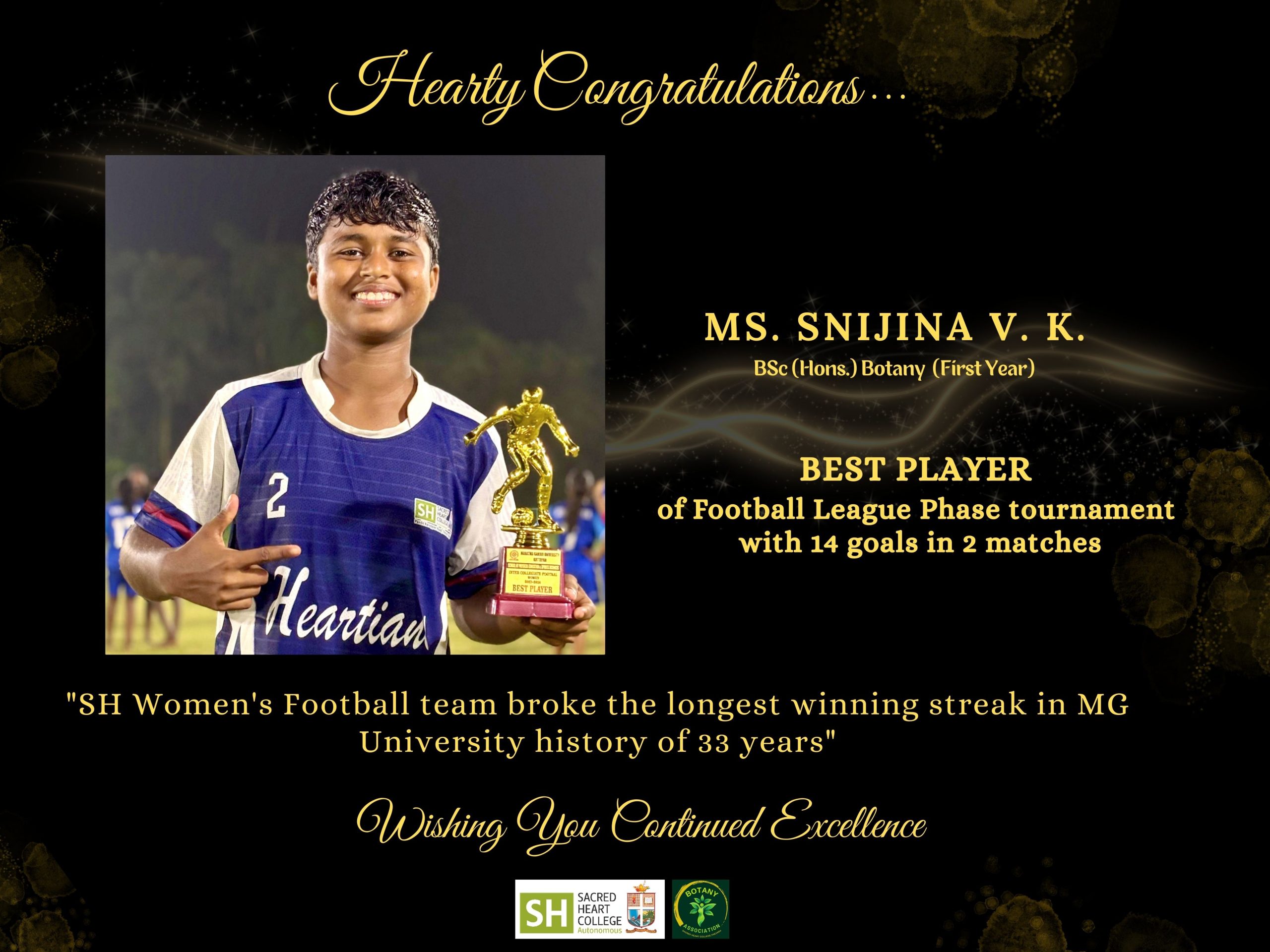 BEST PLAYER of Women’s Football League Phase Tournament