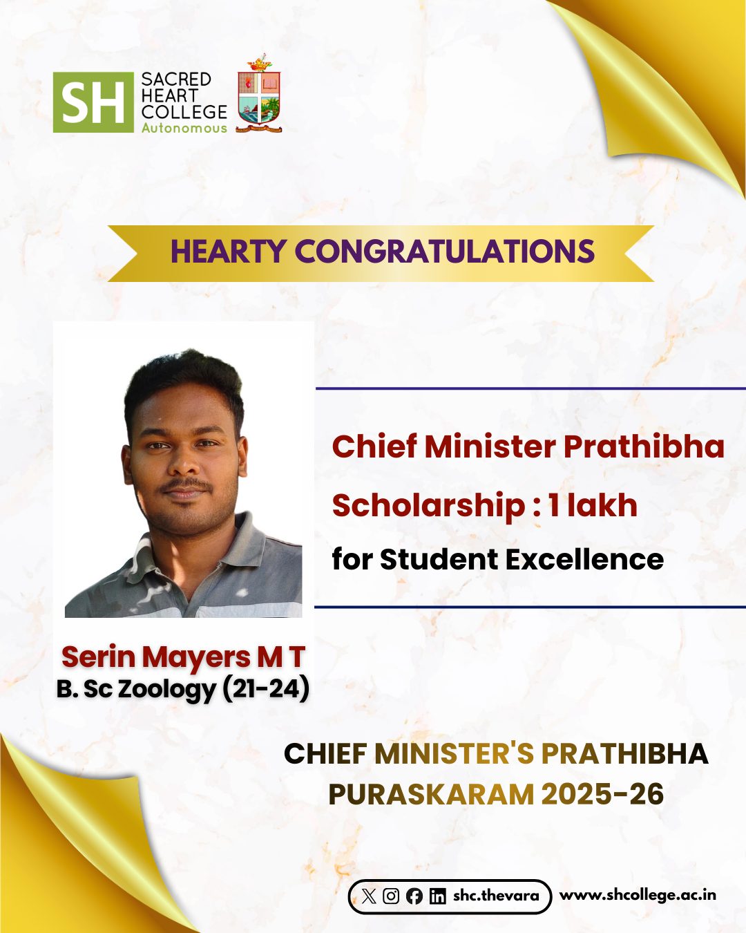 Achievements SHC Official (BSc Zoology)