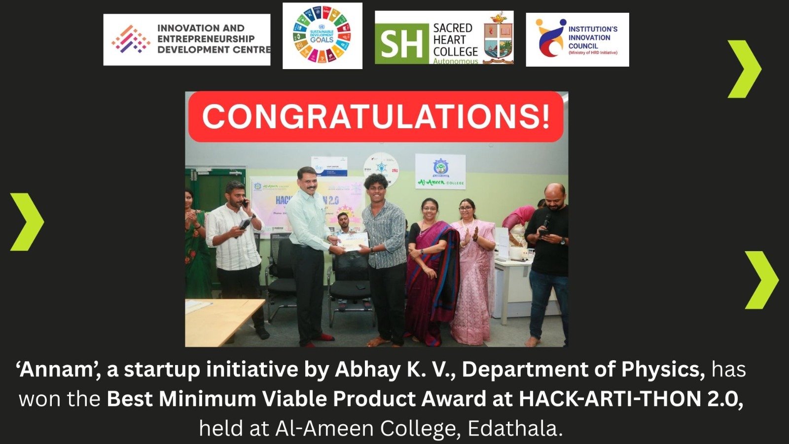 Annam Startup Wins Best MVP Award at HACK-ARTI-THON 2.0