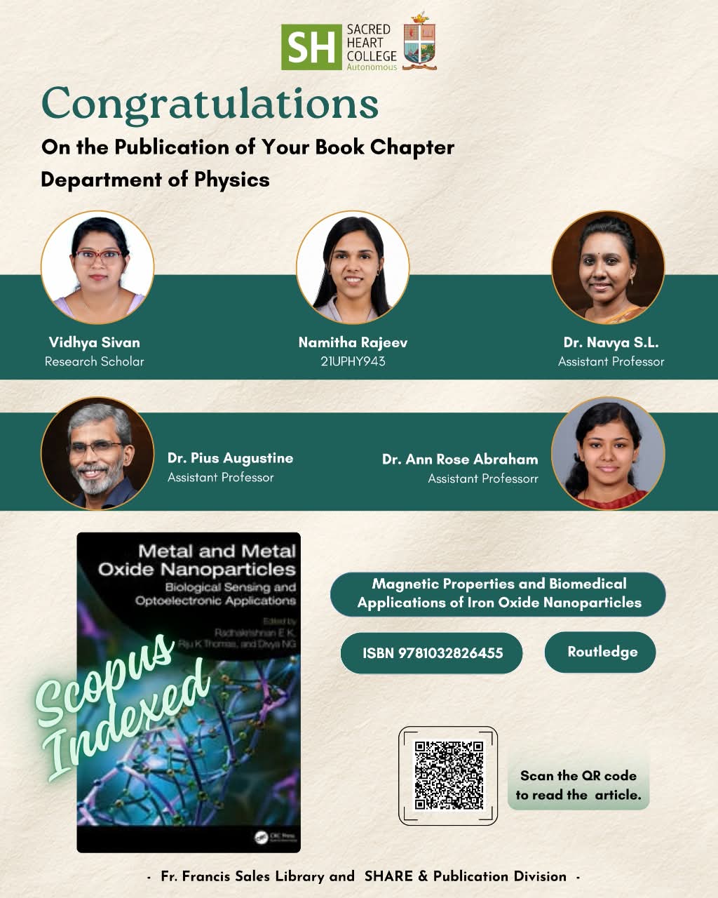 Congratulations on the Publication of a Book Chapter