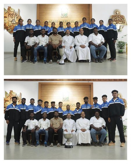 Winners of MG University Inter Collegiate Handball Men and Women Champions- SH College Thevara