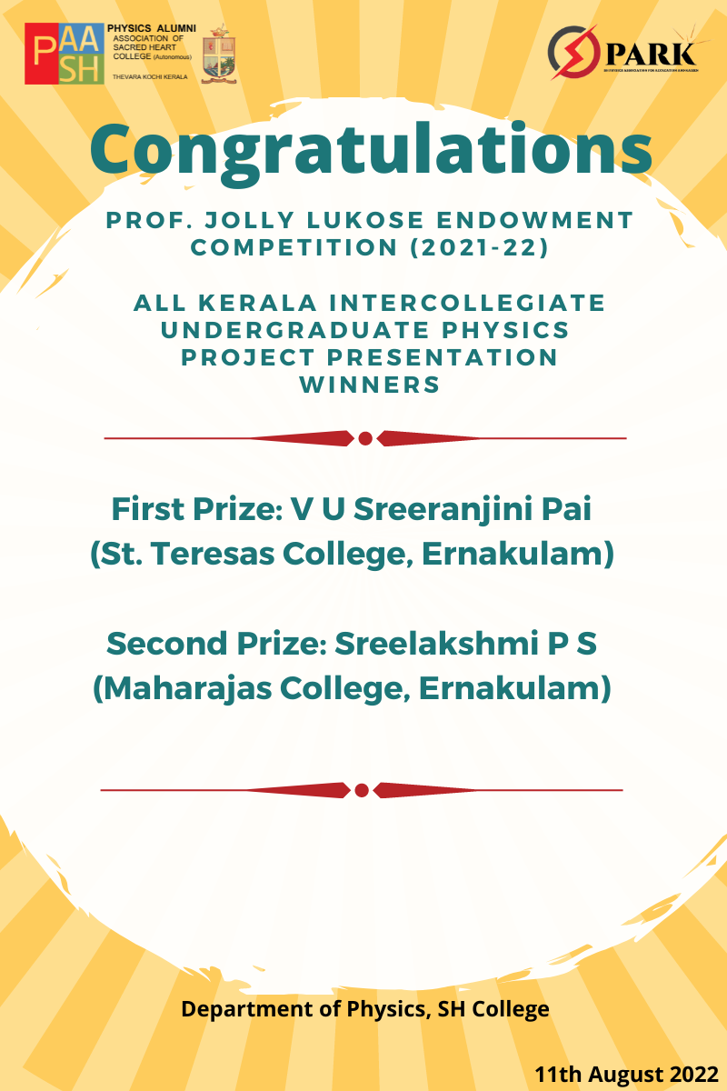 Prof. Jolly Lukose Endowment Award 2022