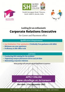 Hiring Corporate Relations Executive for Career Development and Placement Cell