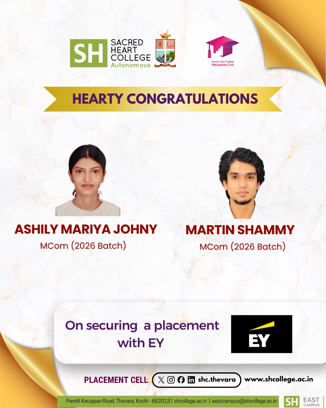 M.Com Students Secure Placements at EY