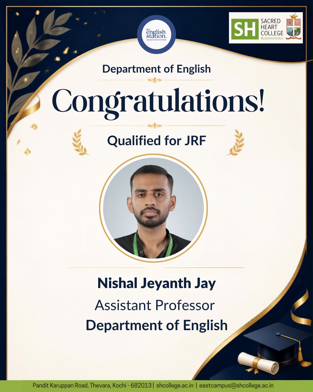 Nishal Jeyanth Jay Qualifies for Junior Research Fellowship (JRF)