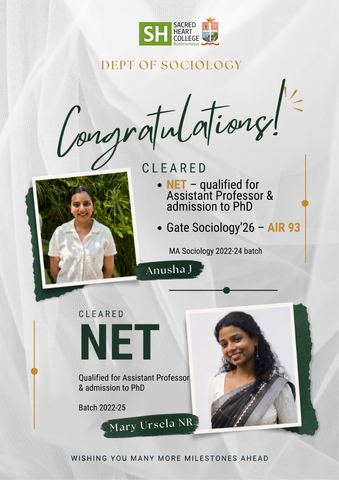 Outstanding Achievement in Sociology – Congratulations!