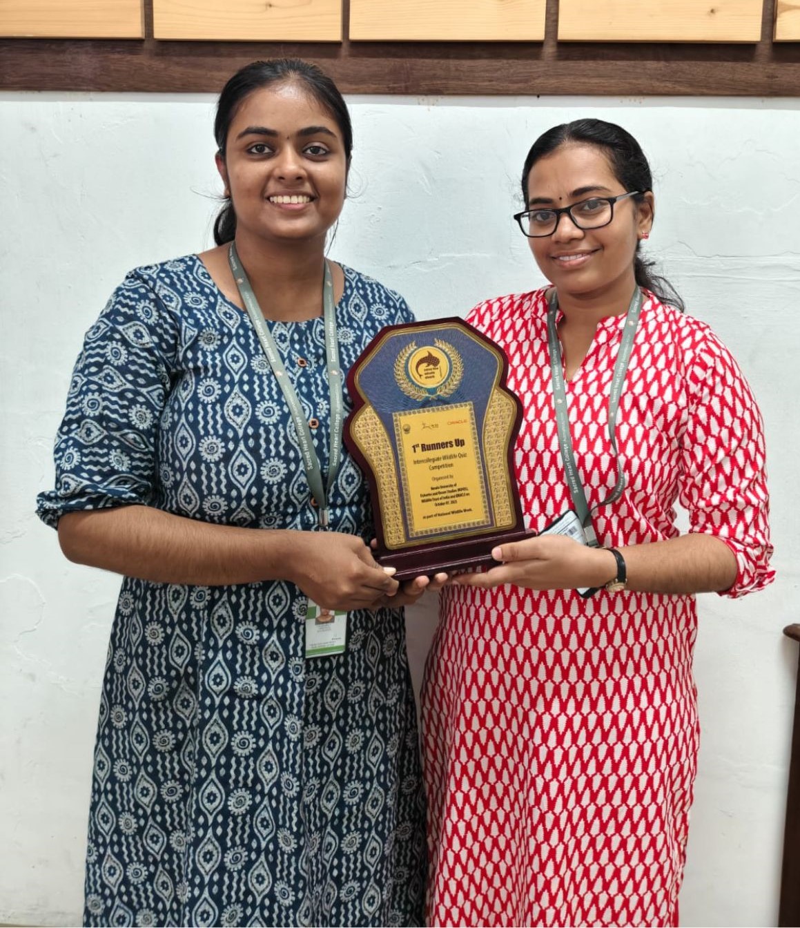 Second Prize in the Intercollegiate Wildlife Quiz Competition–2025