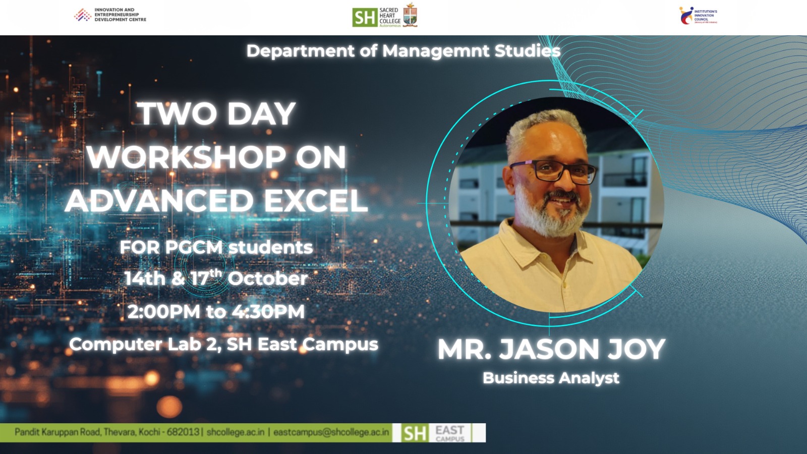 Two-Day Workshop on Advanced Excel