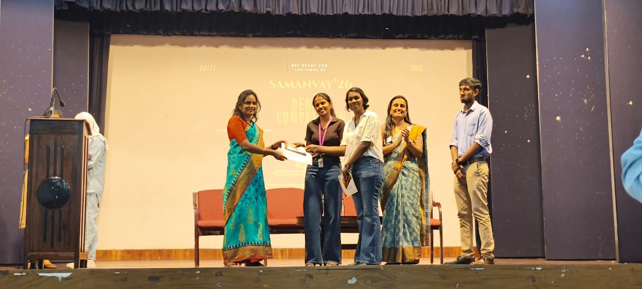 The First prize for the debate competition at Samanvay’26