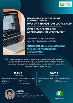 Two Days Hands on Workshop on Web Designing and Application Development
